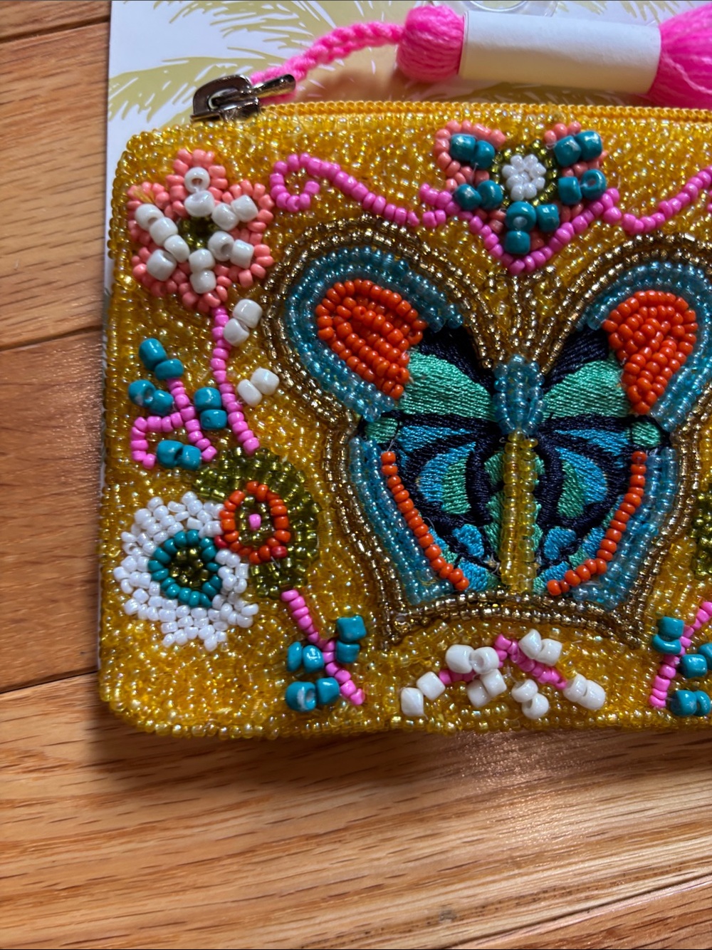 Gold Beaded Butterfly Coin Purse - Picture 2 of 5